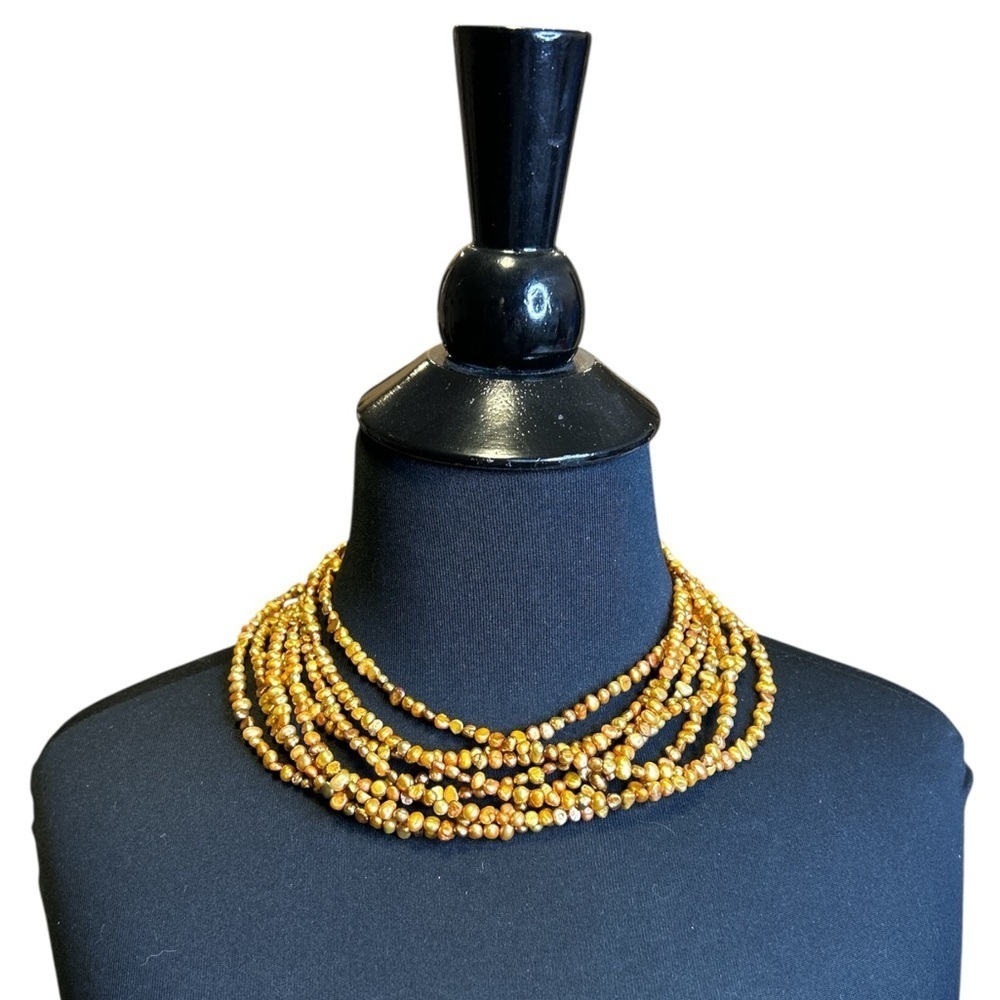 Vintage Multistrand Orange Bead Necklace